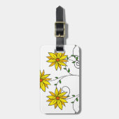 おもしろいの明るい黄色の花ドードルアート ラゲッジタグ (正面縦)