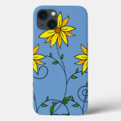 おもしろいの明るい黄色の花ドードルアート Case-Mate iPhoneケース (裏面)