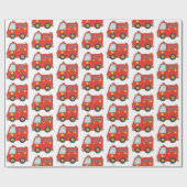 おもしろいの普通消防車パターンデザイン ラッピングペーパー (フラット)