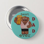 おもしろいの最も最高のなパパのサーカスの有力者のお父さんくま 缶バッジ (正面&裏面)