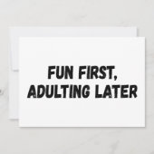 おもしろいの最初の姦淫 招待状 (正面)