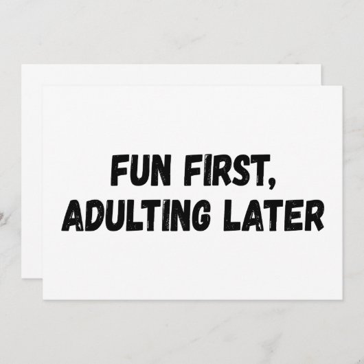 おもしろいの最初の姦淫 招待状 (正面/裏面)