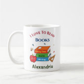 おもしろいの本が大好き読だ コーヒーマグカップ (左)