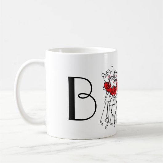 おもしろいの棒はパーソナライズなネットボールを計算します コーヒーマグカップ (左)