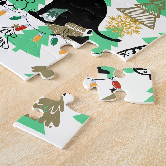 おもしろいの森の中のクリスマスうんち犬 ジグソーパズル (側面)