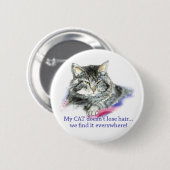 おもしろいの毛が抜けない、どこにでもある 缶バッジ (正面&裏面)