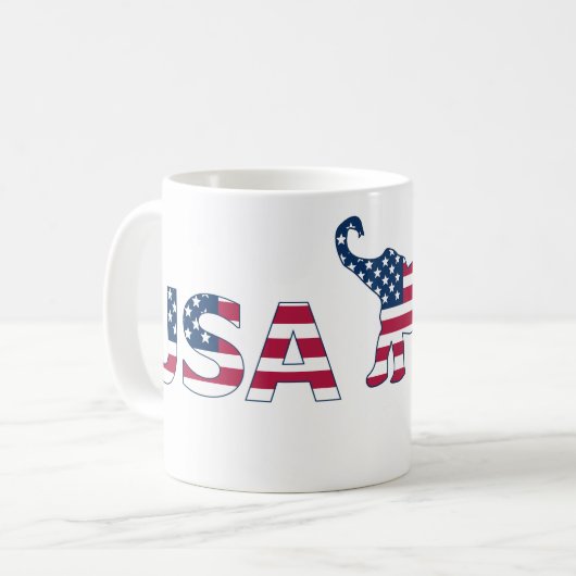 おもしろいの民主党と共和党の政治的シンボル コーヒーマグカップ (正面左)