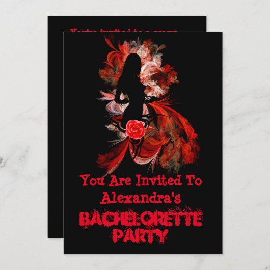 おもしろいの気のあるそぶりをしたな大人の名前入りなバチェロレッテ 招待状 (正面/裏面)