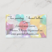 おもしろいの気球の子供の誕生日のパーティーのエンターテイメント 名刺 (裏面)