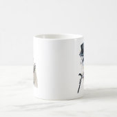 おもしろいの水の色の服を着たラクーン コーヒーマグカップ (中央)