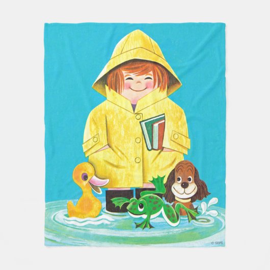 おもしろいの水溜 フリースブランケット (正面)