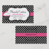 おもしろいの水玉模様およびカップケーキのベーカリーの名刺 名刺 (正面/裏面)