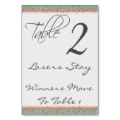 おもしろいの水玉模様のスタイリッシュなBuncoのテーブルカード#2 テーブルナンバー (正面)