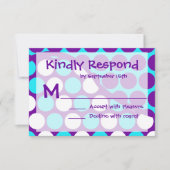 おもしろいの水玉模様の波パターンRSVPカード 出欠カード (正面)