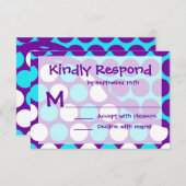 おもしろいの水玉模様の波パターンRSVPカード 出欠カード (正面/裏面)