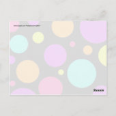 おもしろいの水玉模様の黒のオレンジ紫色のティール（緑がかった色）のピンク ポストカード (裏面)