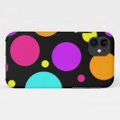 おもしろいの水玉模様の黒のオレンジ紫色のティール（緑がかった色）のピンク Case-Mate iPhoneケース (裏面(横))