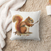 おもしろいの水色の赤いリスのマシュマロのロースト クッション (ブランケット)