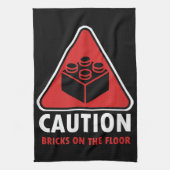 おもしろいの注意警告建物はFlのレンガをブロック キッチンタオル (縦)