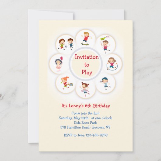 おもしろいの活動の招待状 招待状 (正面)