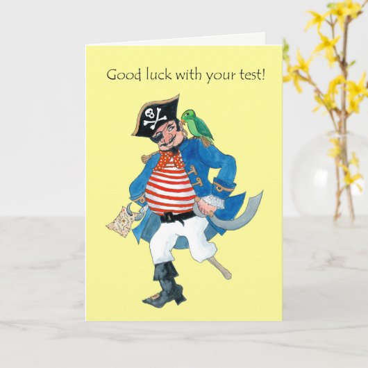 おもしろいの海賊とオウムの幸運テストで黄色 カード (黄色い花)