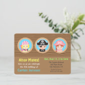 おもしろいの海賊テーマの誕生会 招待状 (スタンド正面)