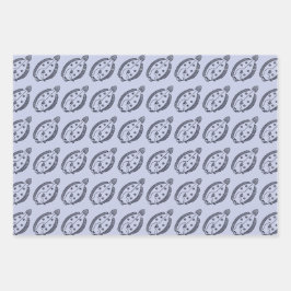 おもしろいの深海の魚がライトパープル ラッピングペーパーシート