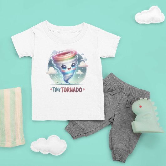 おもしろいの渦 – よくはしゃぐ Tiny Tornado Kids ベビーTシャツ