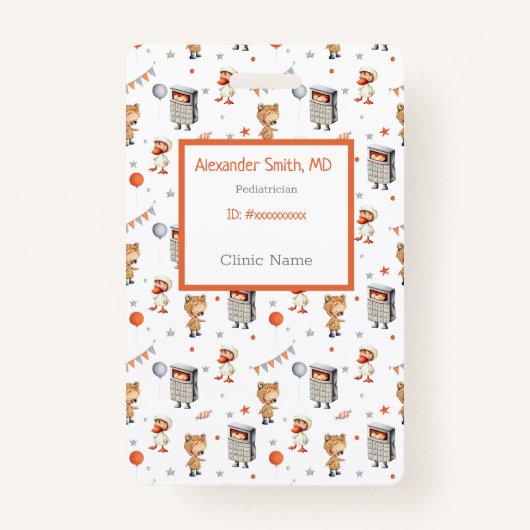 おもしろいの漫画の子供のコスチューム小児医師 バッジ (正面)