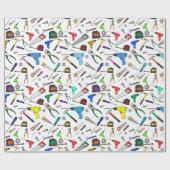 おもしろいの漫画はハードウェアイラストレーションパターンに用具を使います ラッピングペーパー (フラット)