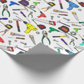 おもしろいの漫画はハードウェアイラストレーションパターンに用具を使います ラッピングペーパー (角)