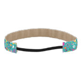 おもしろいの漫画パターンティール（緑がかった色） アスレチックヘッドバンド (裏面)