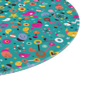 おもしろいの漫画パターンティール（緑がかった色） カッティングボード (角)