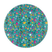 おもしろいの漫画パターンティール（緑がかった色） カッティングボード (正面)