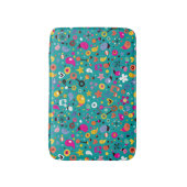 おもしろいの漫画パターンティール（緑がかった色） バスマット (正面縦)