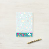 おもしろいの漫画パターンティール(緑がかった色) ポストイット (デスク上)