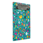 おもしろいの漫画パターンティール（緑がかった色） ミニクリップボード (アングル)