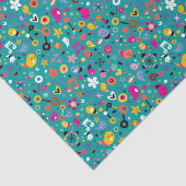 おもしろいの漫画パターンティール（緑がかった色） 薄葉紙 (詳細)