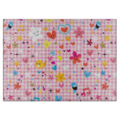 おもしろいの漫画パターンピンク カッティングボード (正面)