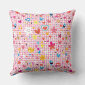 おもしろいの漫画パターンピンク クッション (裏面)