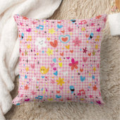 おもしろいの漫画パターンピンク クッション (ブランケット)