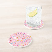 おもしろいの漫画パターンピンク コースター (側面)