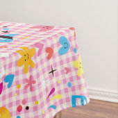 おもしろいの漫画パターンピンク テーブルクロス (インサイチュ)
