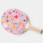 おもしろいの漫画パターンピンク 卓球ラケット (横)