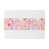 おもしろいの漫画パターンピンク 招待状ベリーバンド (裏面例)