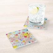 おもしろいの漫画パターン ガラスコースター (アングル)