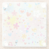 おもしろいの漫画パターン ガラスコースター (裏面)