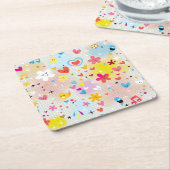 おもしろいの漫画パターン スクエアペーパーコースター (アングル)