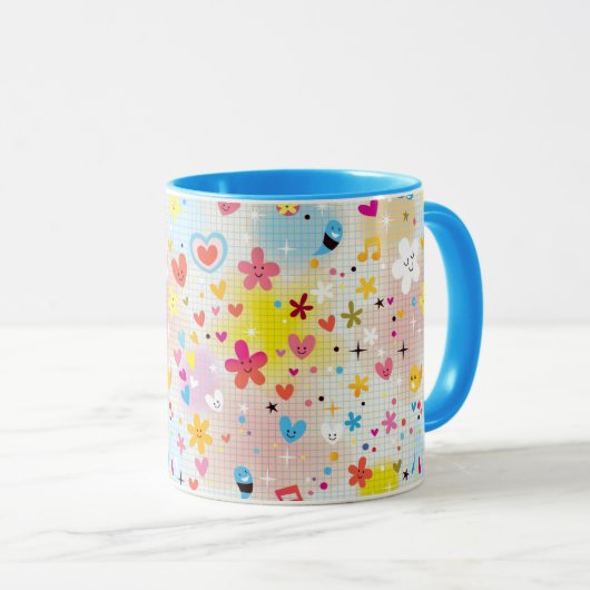 おもしろいの漫画パターン マグカップ (正面右)