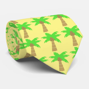 おもしろいの熱帯ビーチのヤシの木のカスタム色 ネクタイ